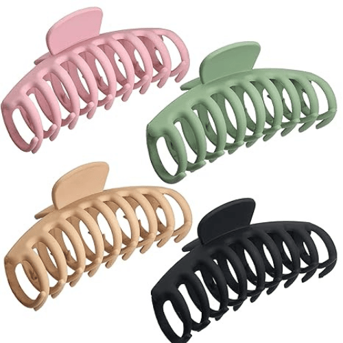 Matte and Tortoiseshell Large Claw Hair Clips Set for Women