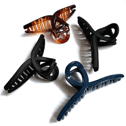 Crisscross Matte Acrylic Large Hair Claw Clips Multi-Color Set