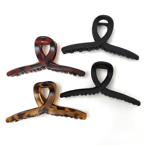 Crisscross Matte Acrylic Large Hair Claw Clips Multi-Color Set