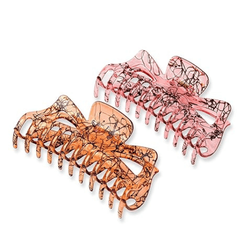 Transparent Marble Pattern Large Hair Claw Clips Multi-Set