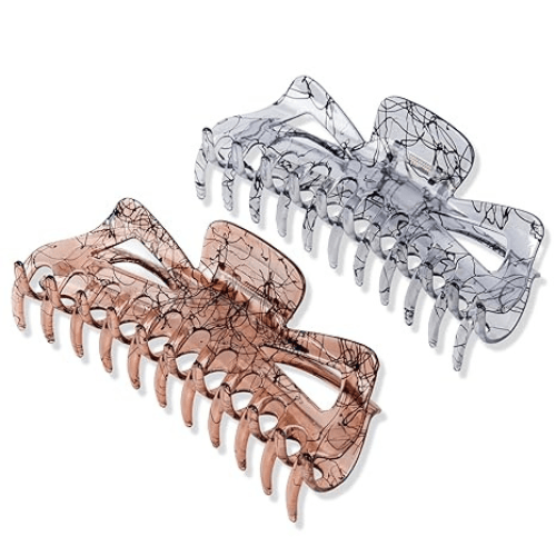 Transparent Marble Pattern Large Hair Claw Clips Multi-Set