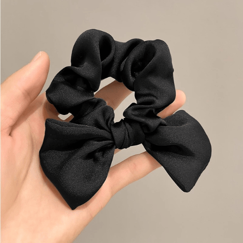 Satin Bow Scrunchies Elegant Multi-Color Hair Ties for Women Set