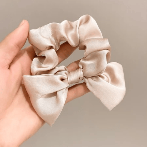 Satin Bow Scrunchies Elegant Multi-Color Hair Ties for Women Set