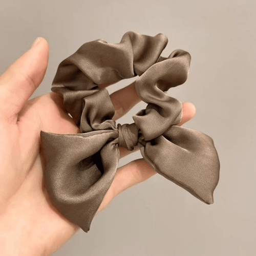 Satin Bow Scrunchies Elegant Multi-Color Hair Ties for Women Set