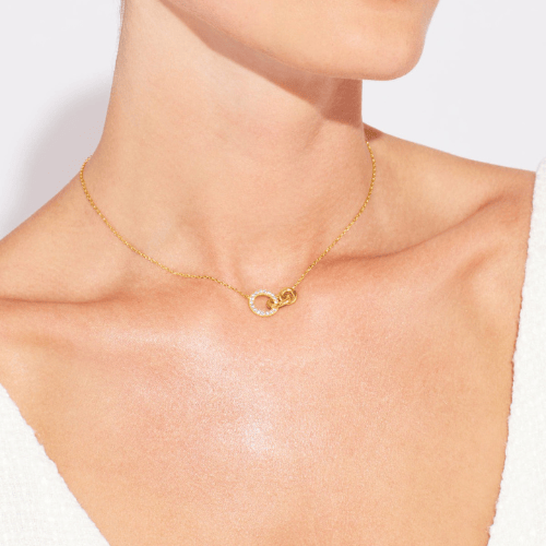 Everlink Interlocking Circles Pendant Necklace in Gold and Silver