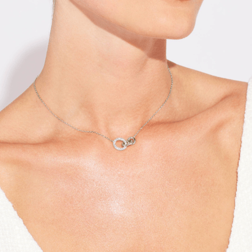 Everlink Interlocking Circles Pendant Necklace in Gold and Silver