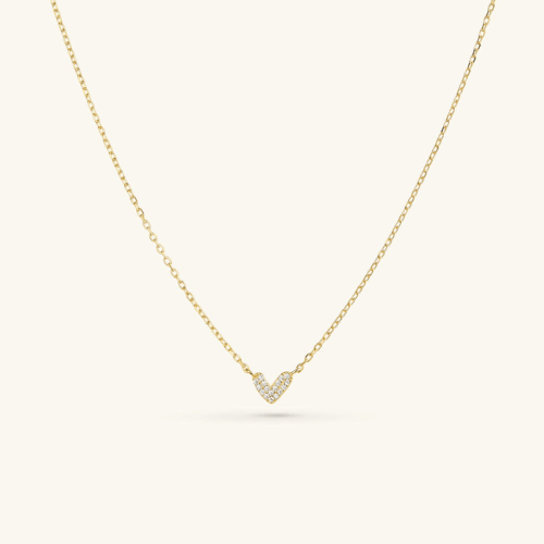Everheart Pavé Heart Pendant Necklace in Gold and Silver