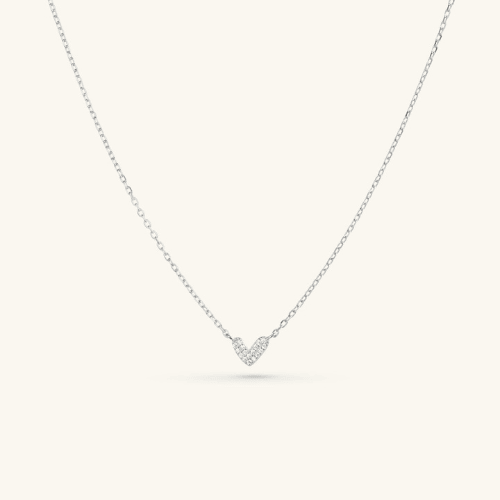 Everheart Pavé Heart Pendant Necklace in Gold and Silver