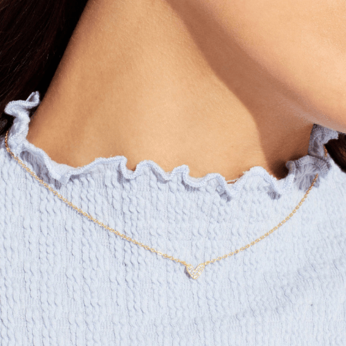 Everheart Pavé Heart Pendant Necklace in Gold and Silver