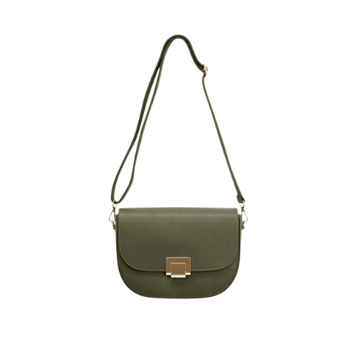 Luxury UrbanEase Olive Green Pebbled Leather Crossbody Shoulder Bag